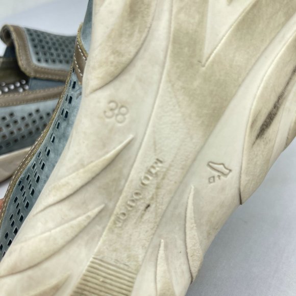 REMONTE Womens 38 (US 7.5-8) Liv 25 Blue Perforated Leather Loafer Flats Comfort - Picture 9 of 9